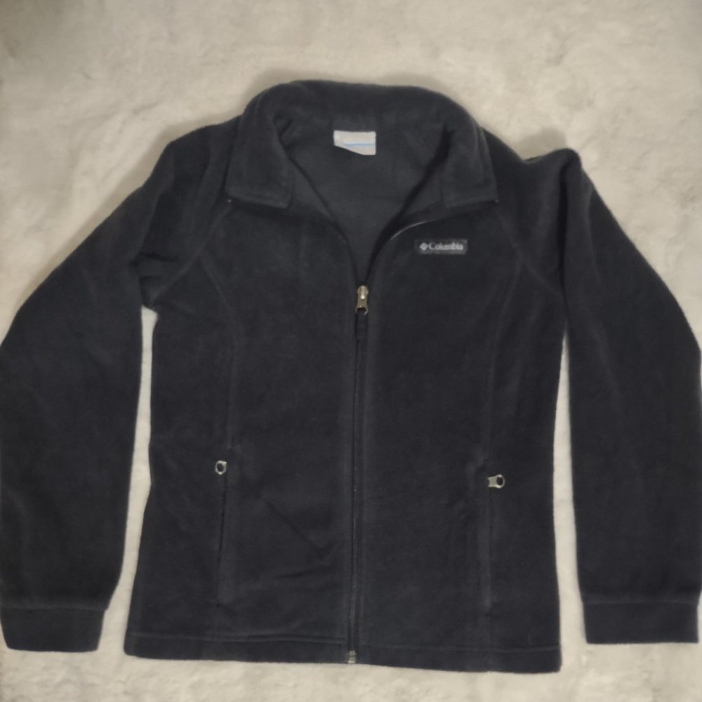 COLUMBIA Women's Benton Springs Charcoal Grey Full Zip Fleece Jacket Size Medium